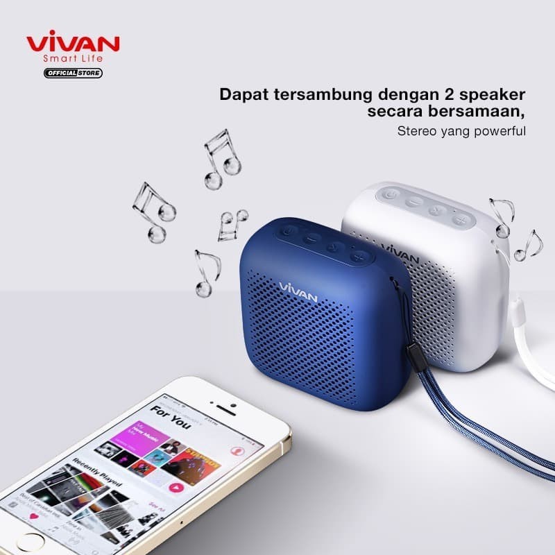 Speaker Portable Bluetooth 5.0 VIVAN Outdoor Waterproof Support SD Card VS1