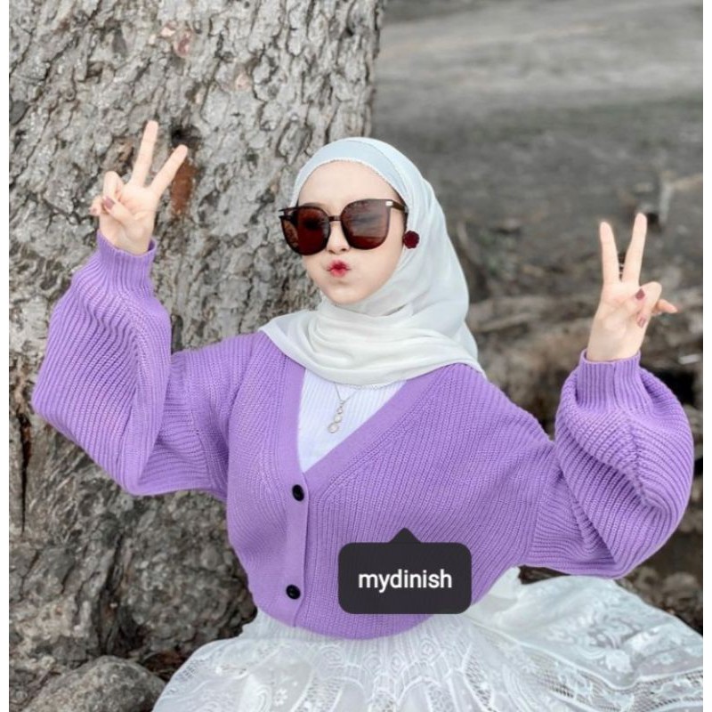 Marvela Puffy Cardy - Cardigan Rajut Wanita Tebal