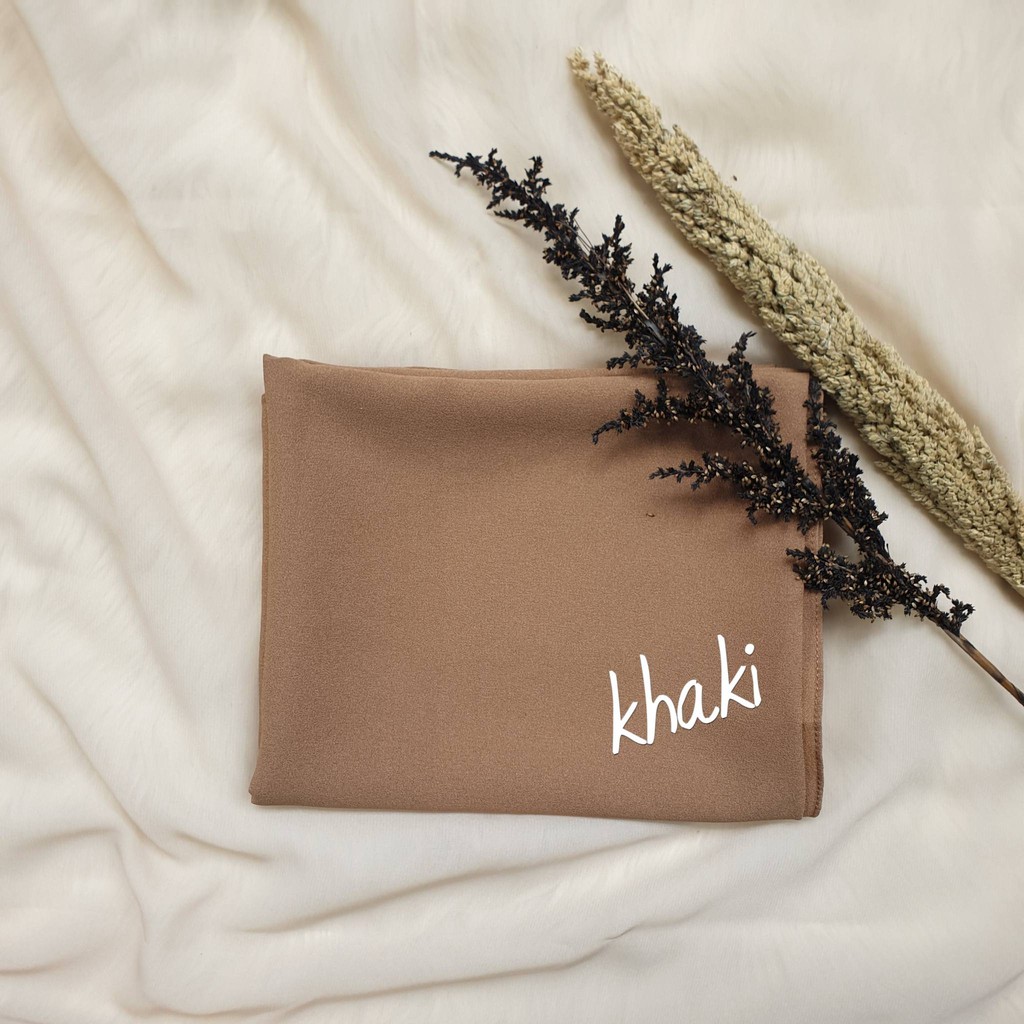 PROMO CUCI GUDANG Pashmina Diamond Stretch Italiano Ukuran 75x175 cm-Khaki