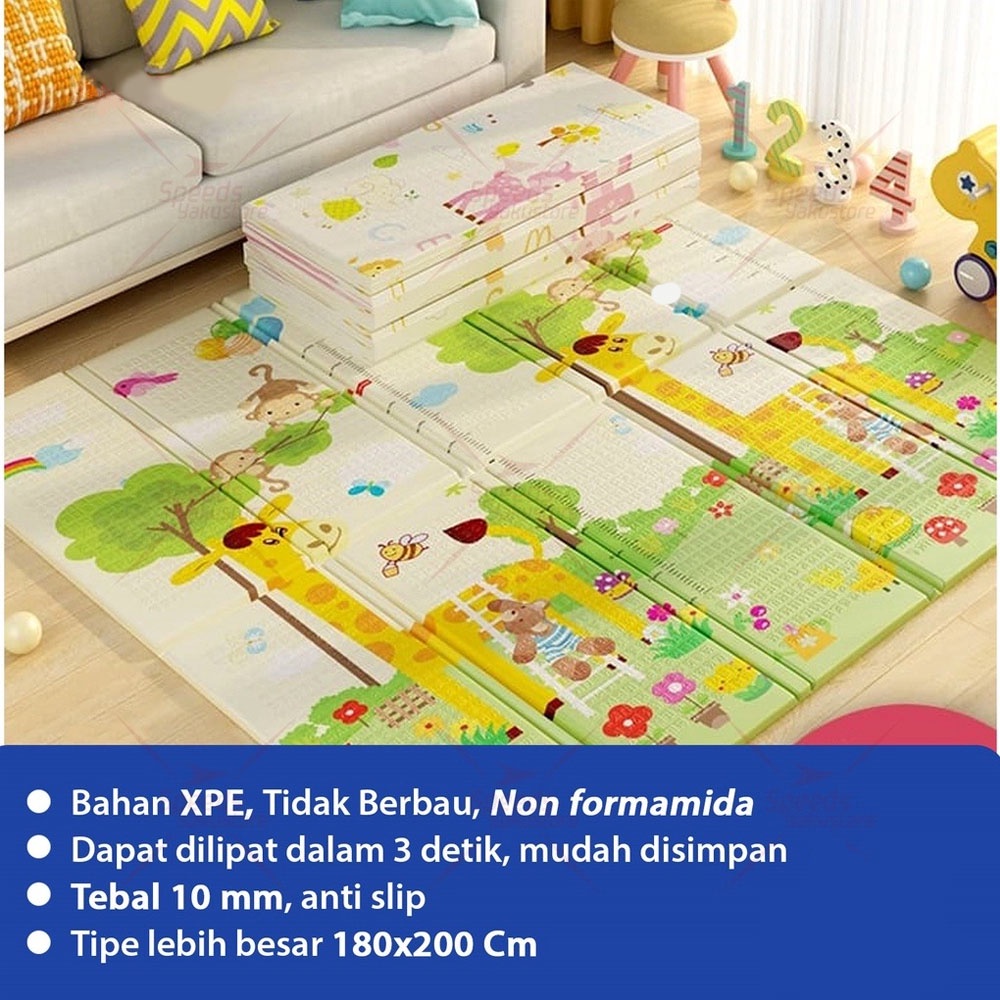 Foldable Carpet Tikar Premium Playmat Bayi XPE KARPET ANAK 200 x 180 x 1cm - TEBAL 10MM