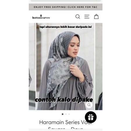 ButtonScarves Haramain Voal Square XL - Dove