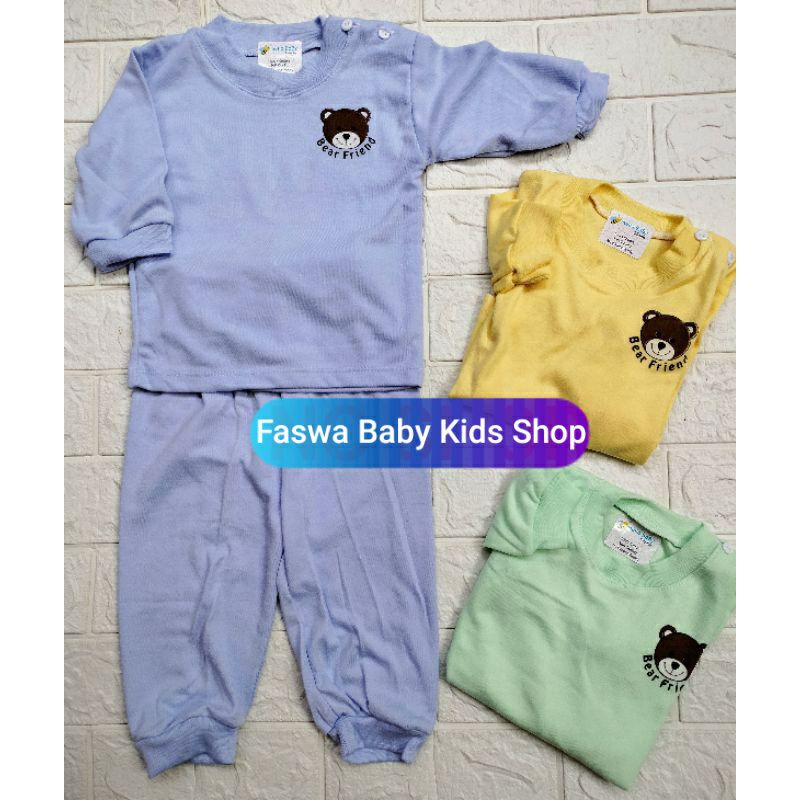 Setelan Kaos Anak Bayi Lengan panjang / Setelan Piyama Anak Kaos Kualitas Super / Baju Anak Bayi / Setelan Bear