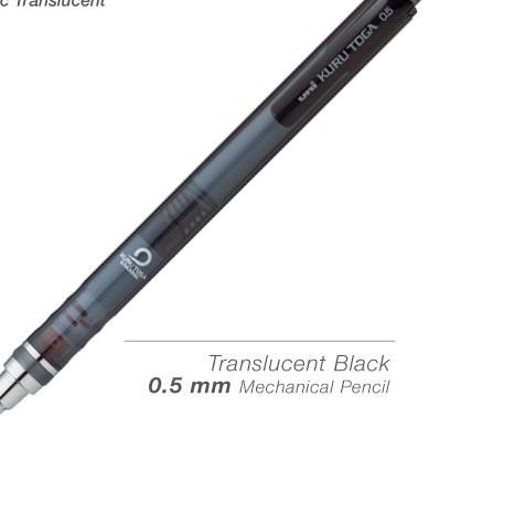 

➨ UNI Kuru Toga Mechanical Pencil 0.5 mm Translucent Black ✼