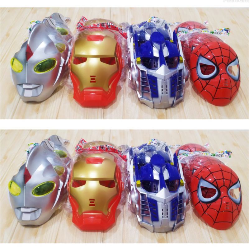 TOPENG PLASTIK ULTRAMAN-TOPENG TRANSFORMERS-TOPENG SPIDERMAN-TOPENG IRONMAN-TOPENG PLASTIK