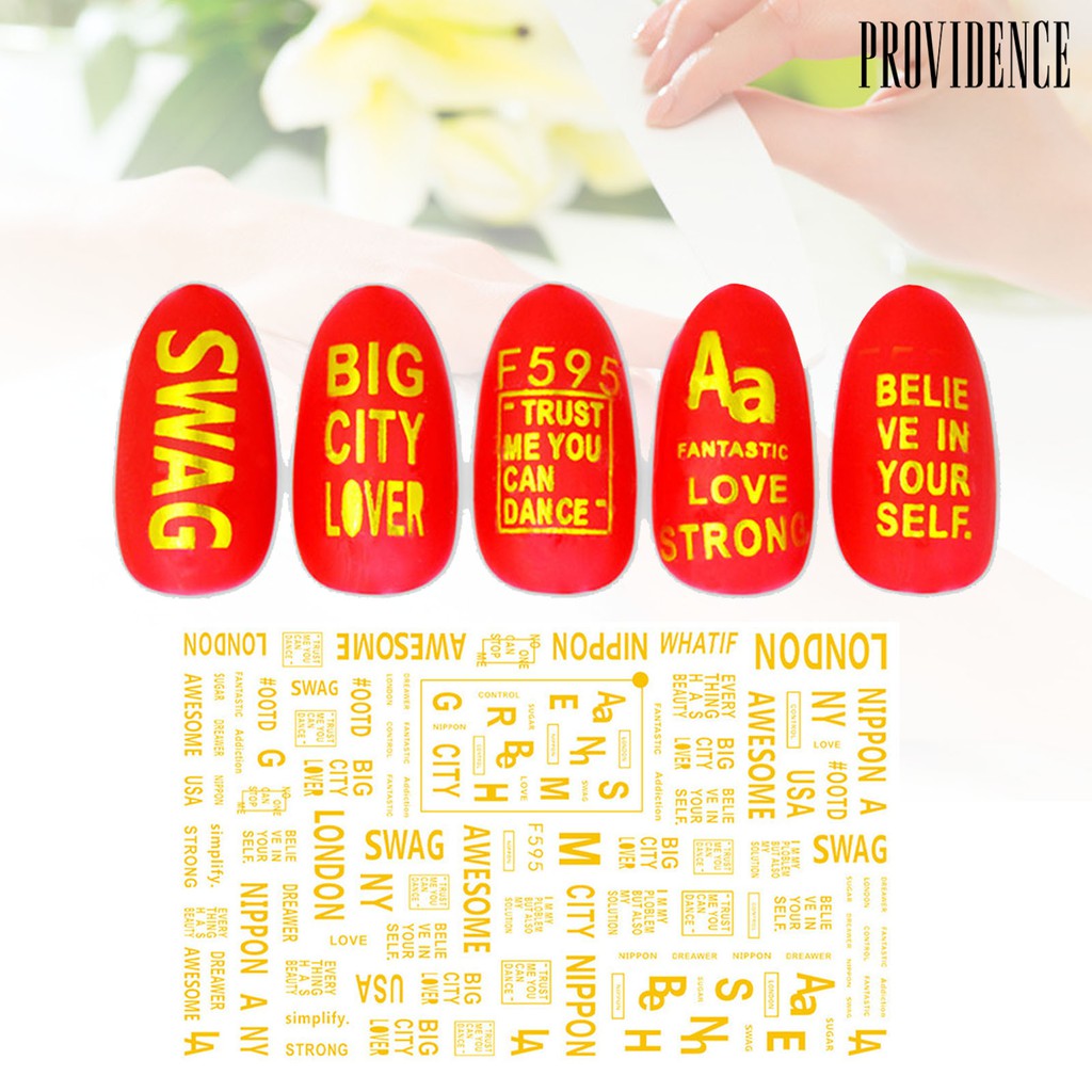 Providence Stiker Kuku 3d Motif Kupu-Kupu / Bunga Untuk Nail Art / Manicure Diy