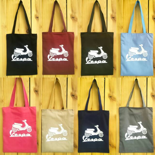 [BISA COD] New vespa [ADA RESLETING] tote bag karakter sablon