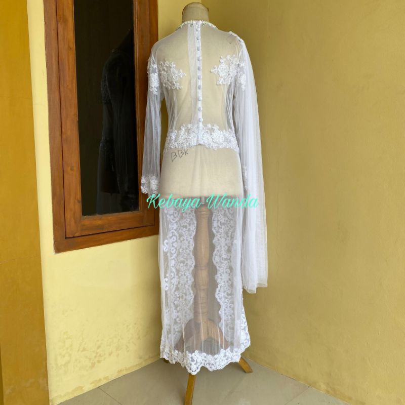 Kebaya Akad Nikah Full Payet / Kebaya Pengantin Kerah Bulat / Gaun Pengantin / Wedding Dress