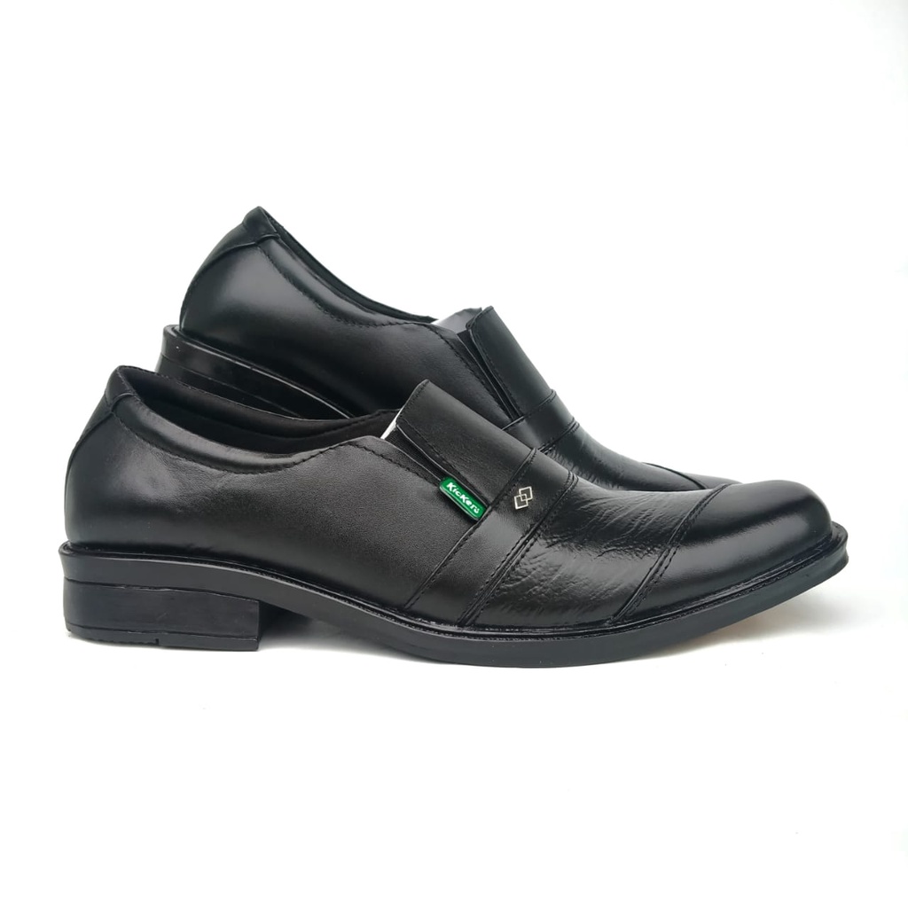 Sepatu pantofel kickers pria kulit asli