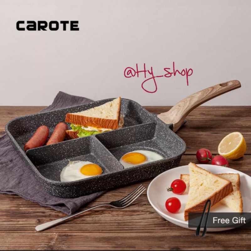 READY IN 3 DAYS CAROTE ESSENTIAL WOODY 3in1 GRILL PAN 28cm FREE Tongs