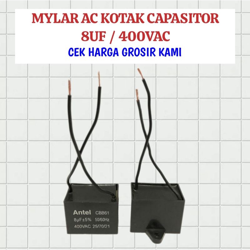 CAPASITOR AC FAN 8UF KAPASITOR KOTAK 8UF 400VAC 450VAC