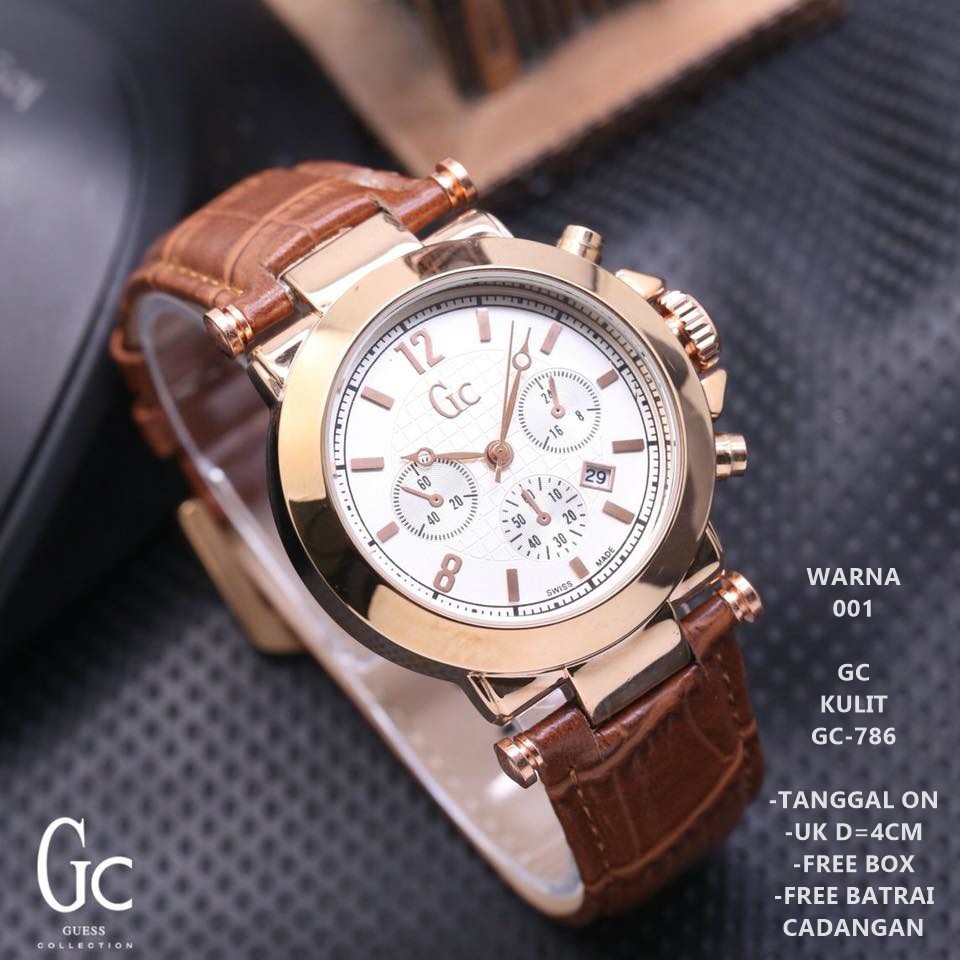 JAM TANGAN WANITA GC KULIT GC-786 UK D=4CM