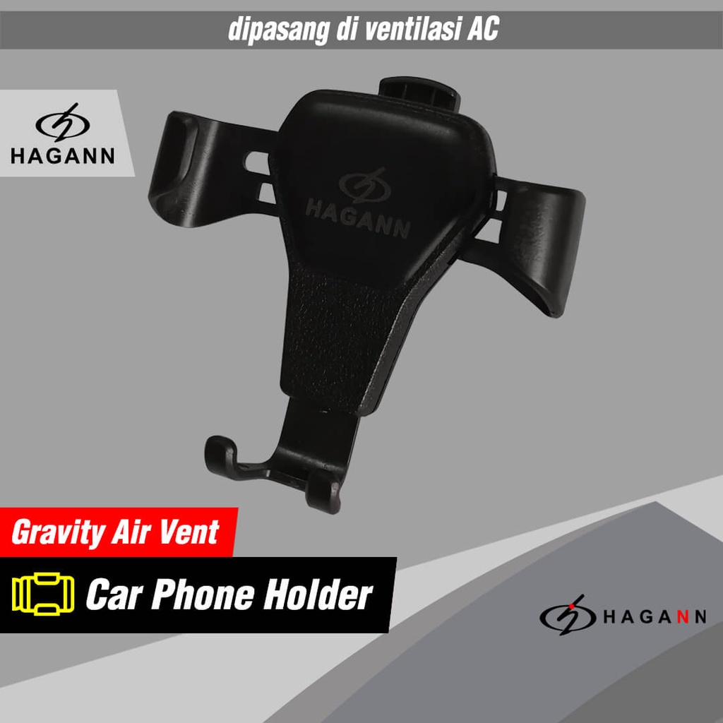 HAGANN CHO-1101 Holder HP Mobil AC | Gravity Car Phone Stand Jepit | Dudukan HP Di Mobil – Garansi 1 Tahun