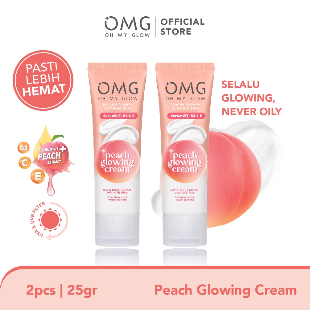 Jual Omg Oh My Glow Peach Glowing Cream Gr Moisturizer Pelembab Wajah Untuk Wajah Lebih