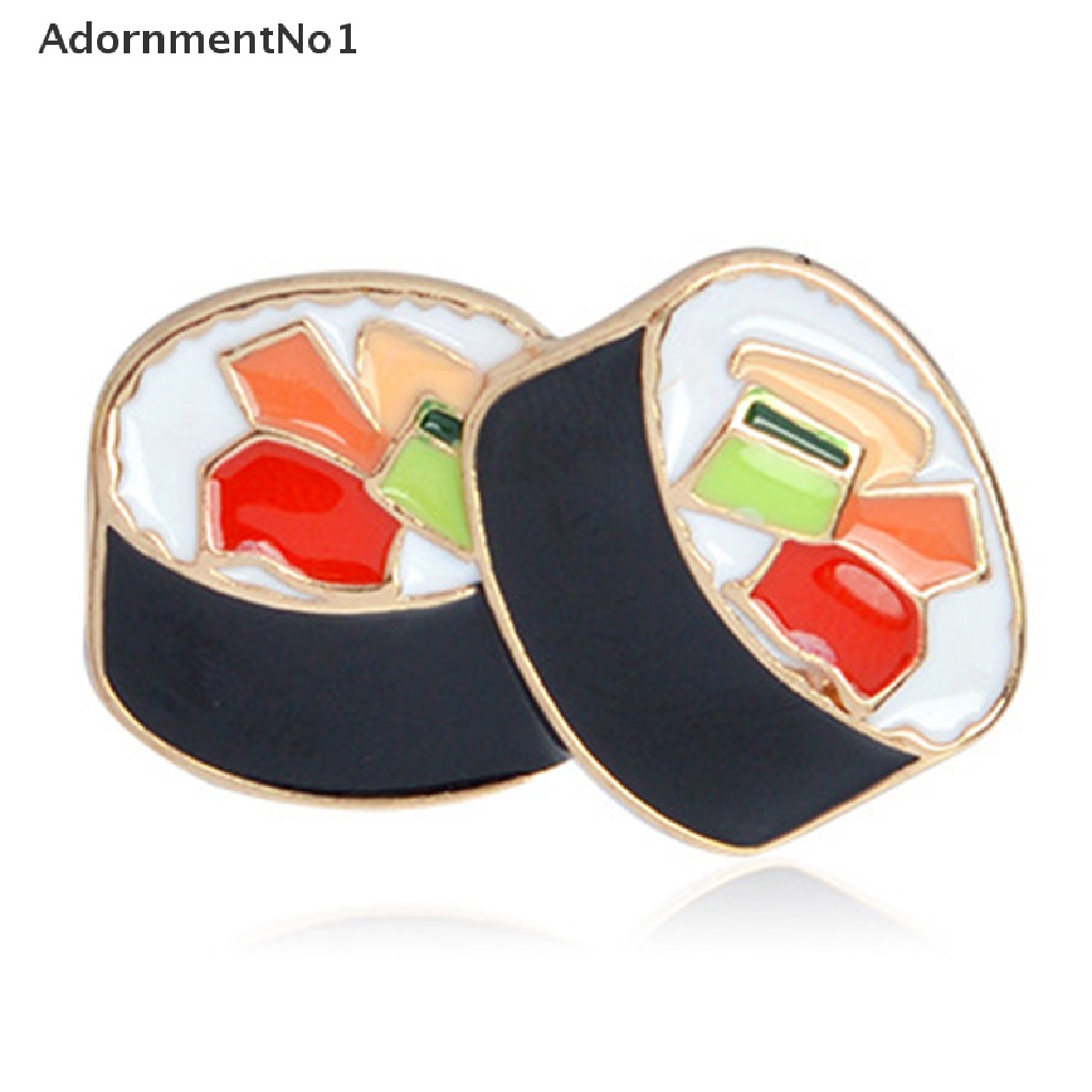 (AdornmentNo1) 3pcs / Set Bros Pin Enamel Bentuk Sushi / Makanan Jepang Untuk Aksesoris Pakaian