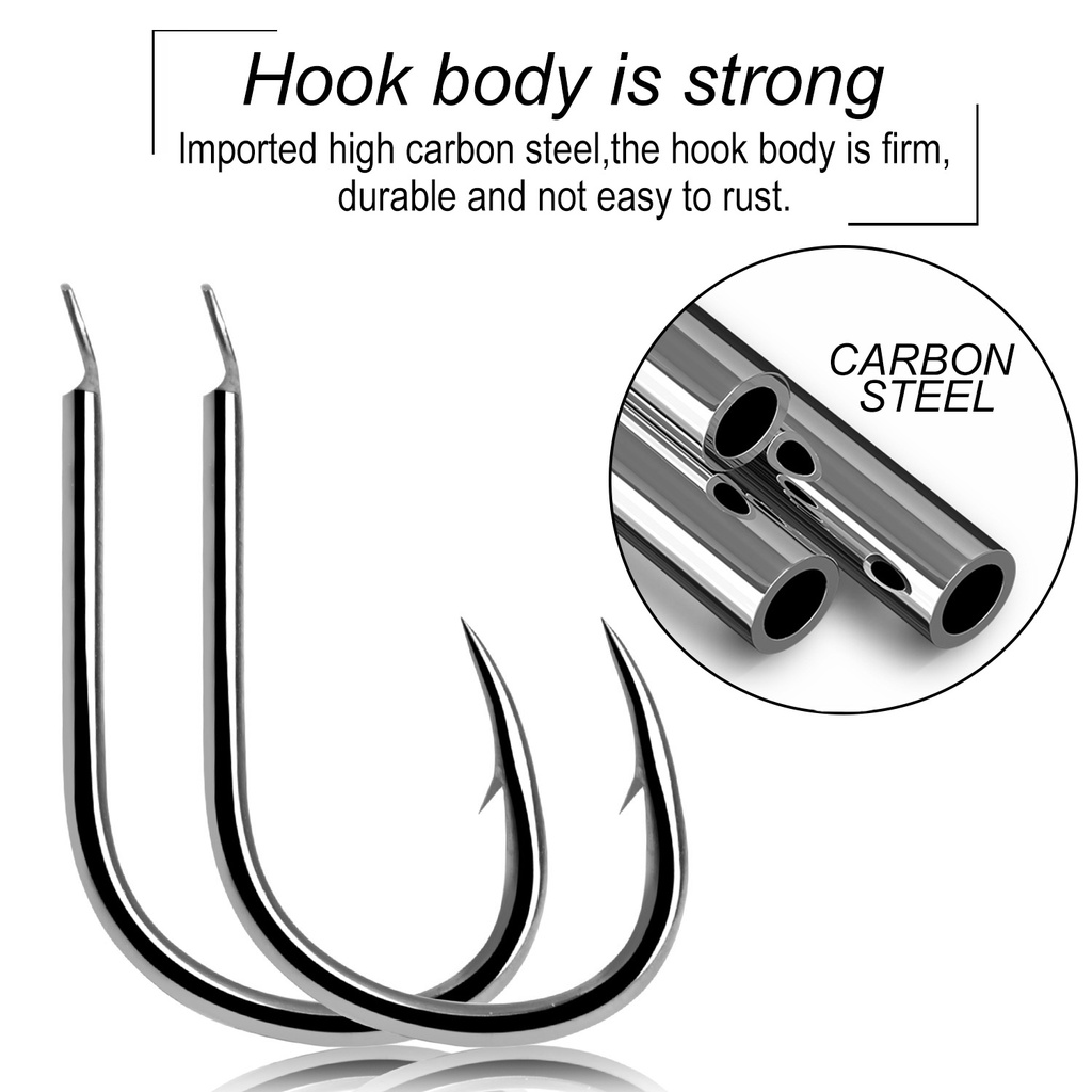 1Pcs  High Carbon Steel Fishing Hook Worm Hooks Fishing Tackle Kail Pancing Bahan Carbon Steel Tahan Abrasi