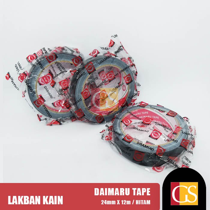 

Cloth Tape / Lakban Kain / Lakban Jilid Daimaru 1 inch 24 mm 12m Hitam