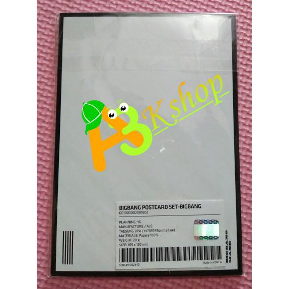 Bigbang Postcard Set Official Murah
