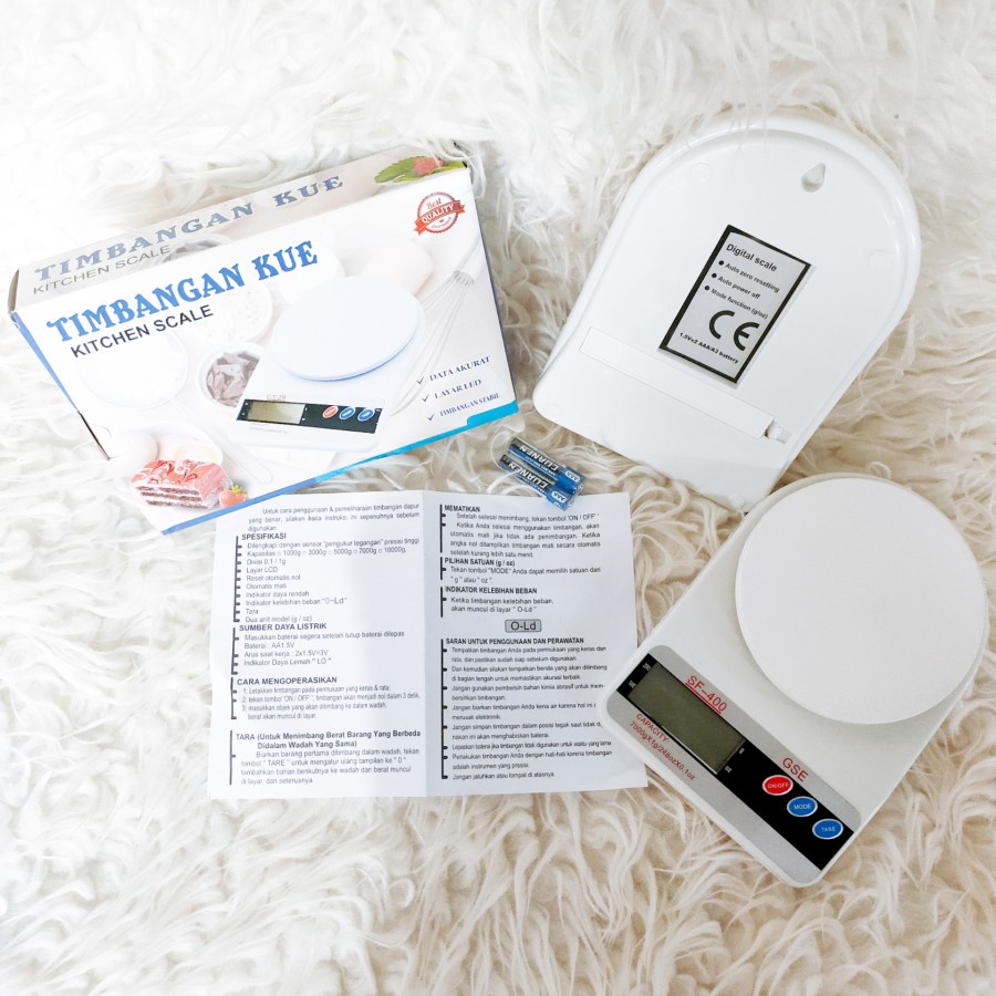 Timbangan Dapur Digital / Timbangan Makanan 10 KG SF-400 / Electronic Kitchen Scale [GRATIS BUBBLE]