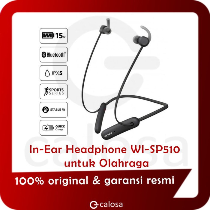 Sony WI SP510 / WI-SP510 / SP 510 Wireless Sport Headphone Resmi 1 thn