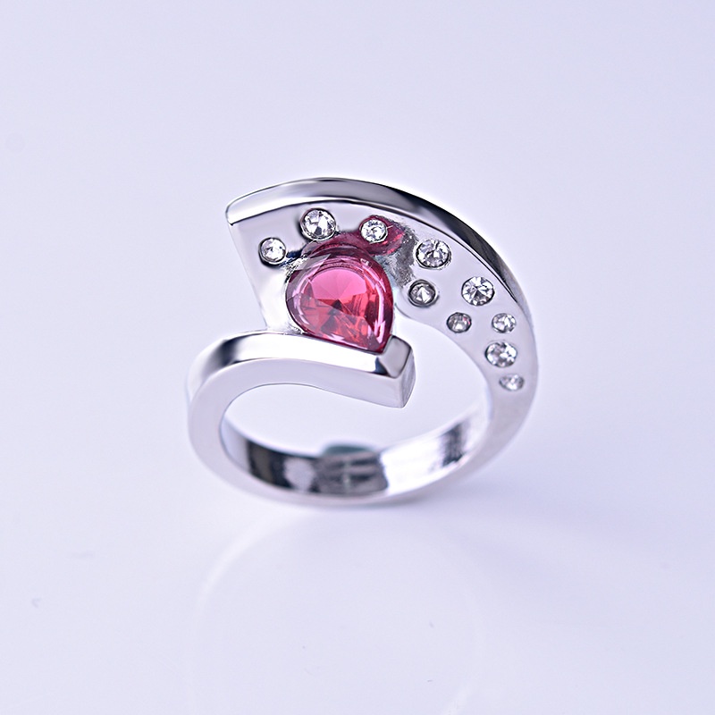 Perhiasan Cincin Sterling Silver 925 Desain Tetesan Air Hias Batu Permata Untuk Wanita