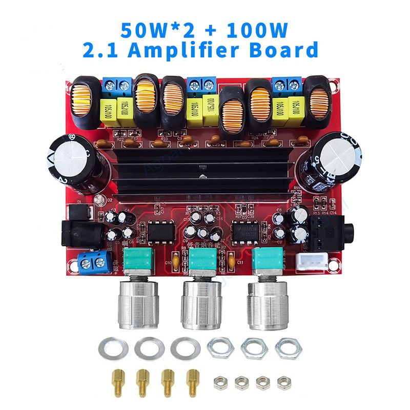 KIT AMPLI CLAS D SUBWOOFER MH - 139 ORIGINAL 32 PIN POWER AMPLIFIER MOBIL CLASS D TPA3116D2 DIGITAL AUDIO 2.1 2X50W+100W  12-24V