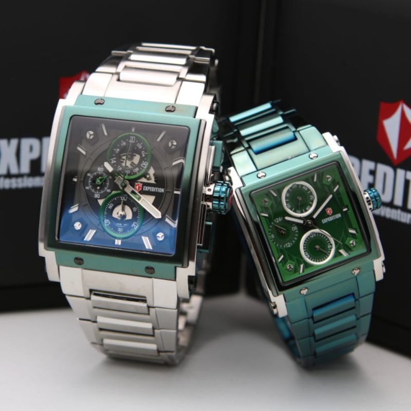 JAM TANGAN COUPLE EXPEDITION E 6731 / E6731 GREEN ORIGINAL GARANSI RESMI 1 TAHUN