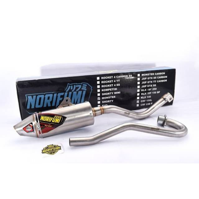 knalpot norifumi crf 150 l monster stenlis originsl original