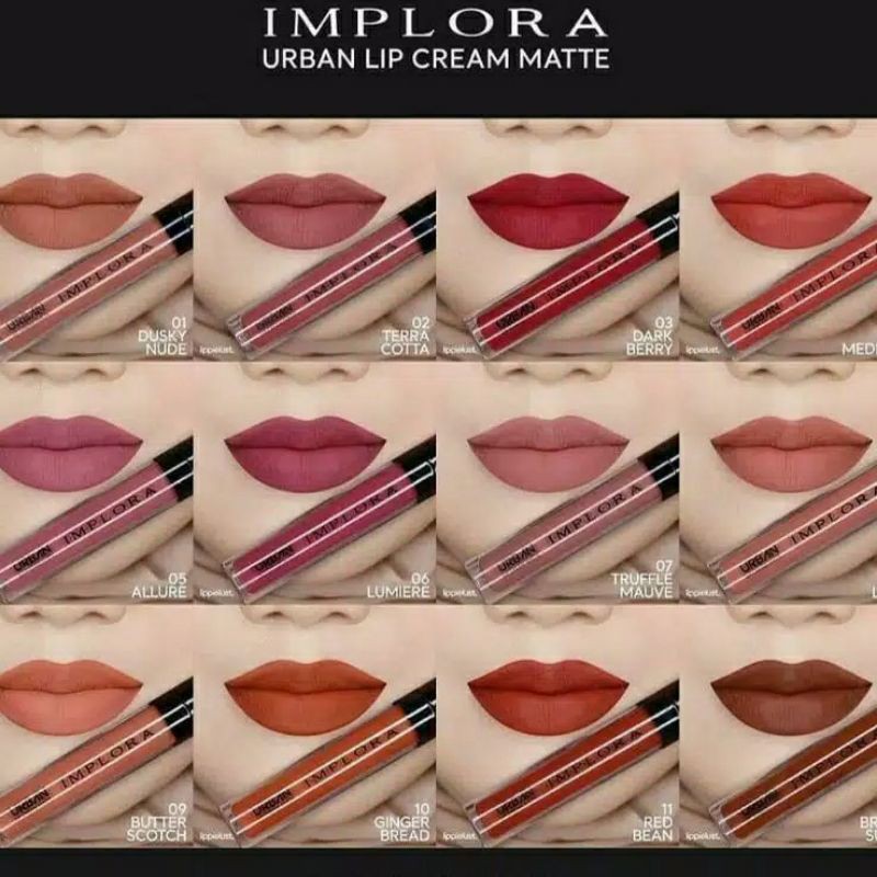 Implora lip cream red pink latte cotta berry lipstik lipcream