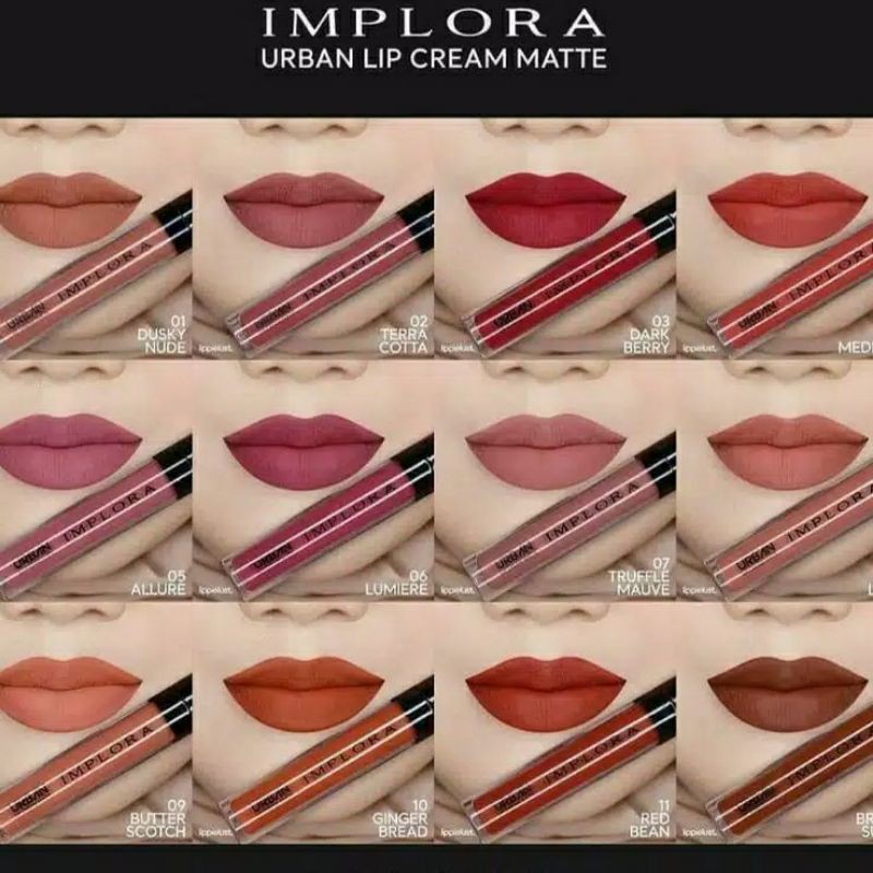 Implora lip cream red pink latte cotta berry lipstik lipcream