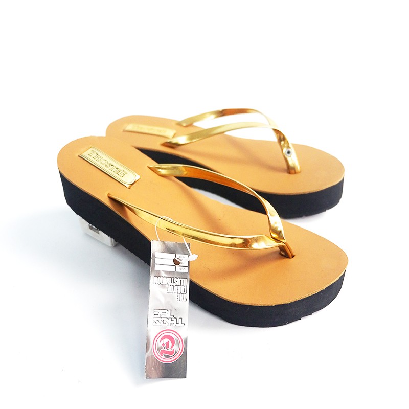 Sandal Jepit Wedges Wanita Thostee Manohara pusatmode1234-Tan