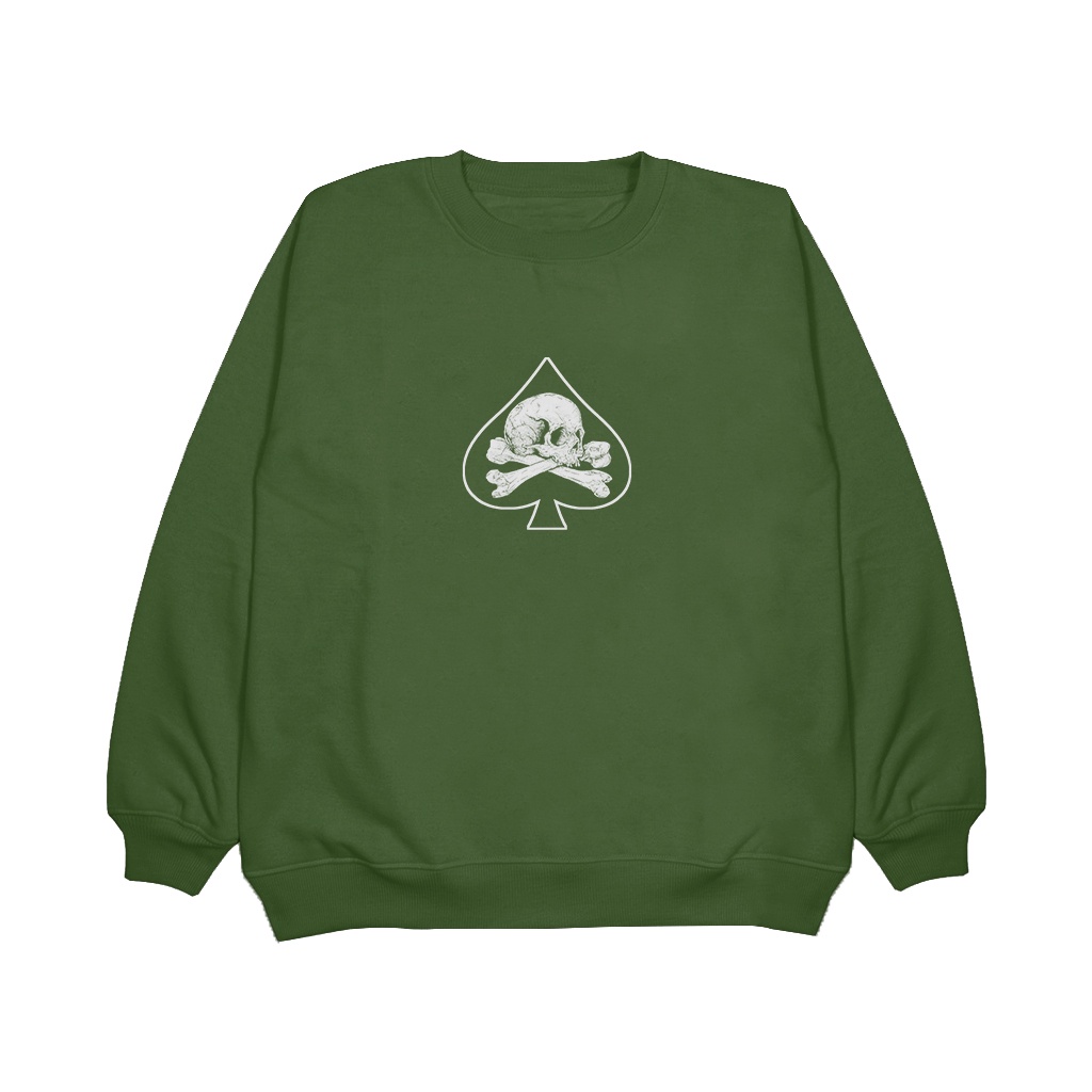 Damsshop - Sweater Crewneck AS-SKULL  (UNISEX) pria/wanita Bahan Fleece Halus dan Tebal