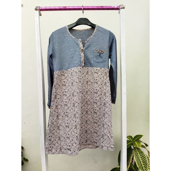 {PRELOVED MEDAN} PRELOVED TUNIK BUNGA DENIM