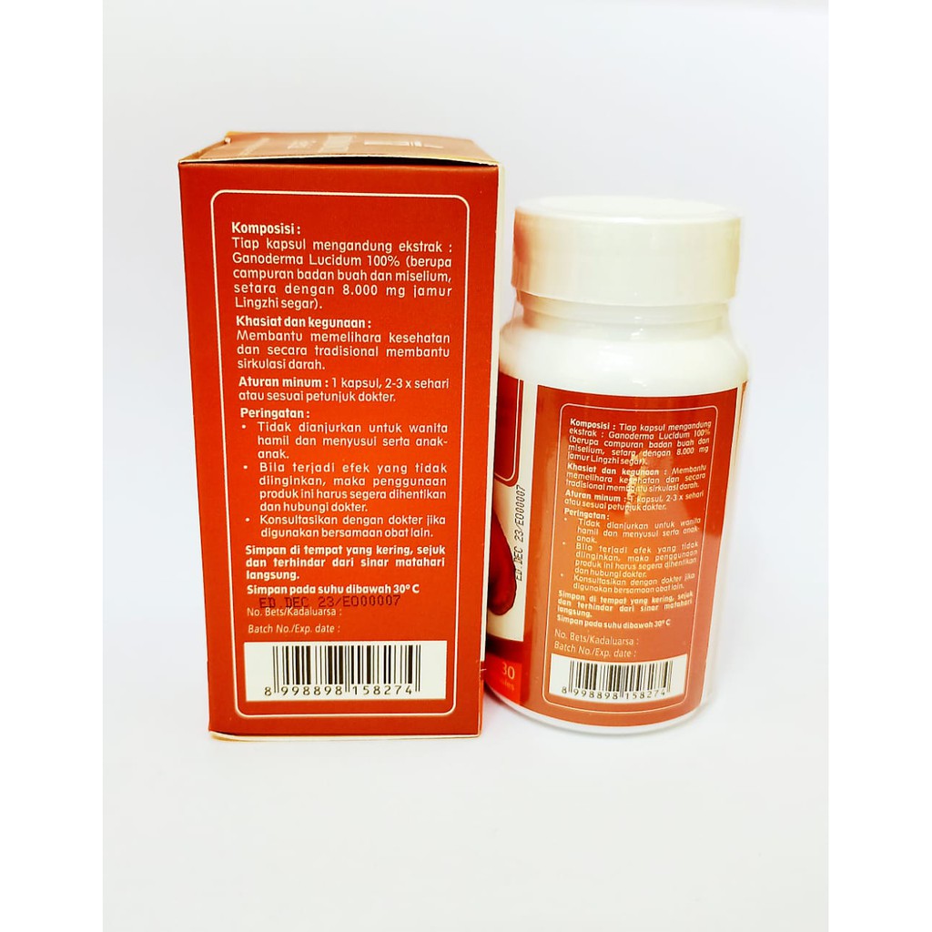 Lingzhi Sidomuncul Herbal 30 Kapsul - Menghambat sel tumor kanker