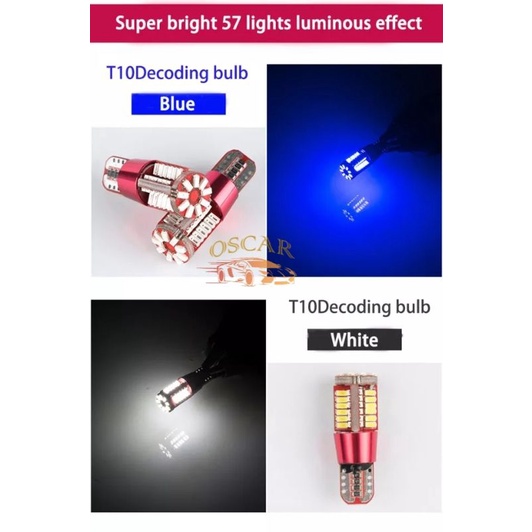 LED mobil motor T10 tancap extreme bright 57 SMD 4041 canbus no error