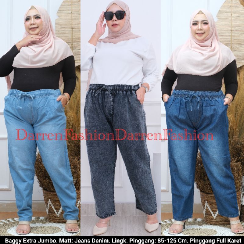 Celana Panjang Wanita  Baggy Jumbo XXXL fit 4L Untuk Wanita Dewasa . BAGGY EXTRA JUMBO POLOS