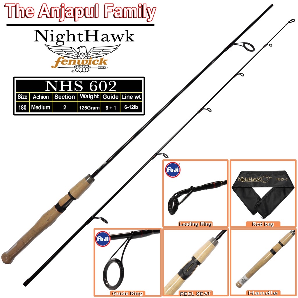 Joran Rod Fenwick NightHawk 180 cm 602 - Joaran Pancing