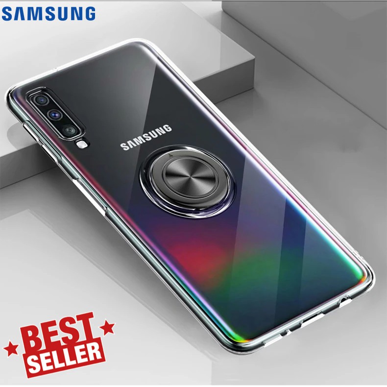 Clear Tpu Ring Case KickStand Samsung A50 A50s A30s Bening Clear