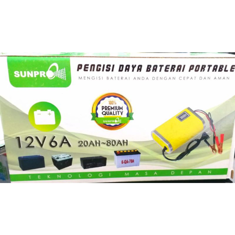 Portable Cass Accu/ Charger AKI Kering Basah Mobil Motor/12Volt 2A/5A/6A
