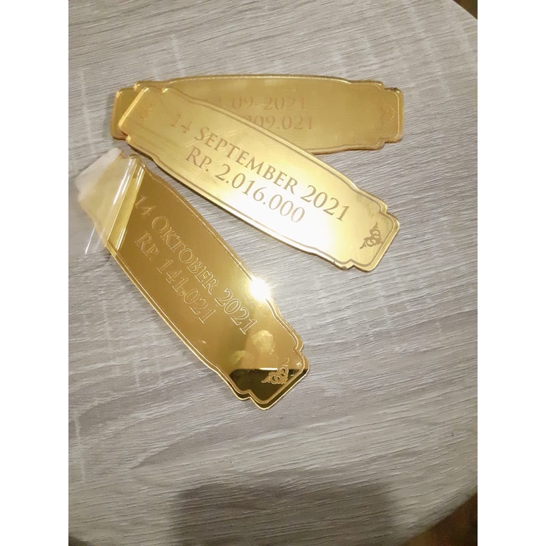 Grafir / Gravir Nama Akrilik Gold Bahan Mahar
