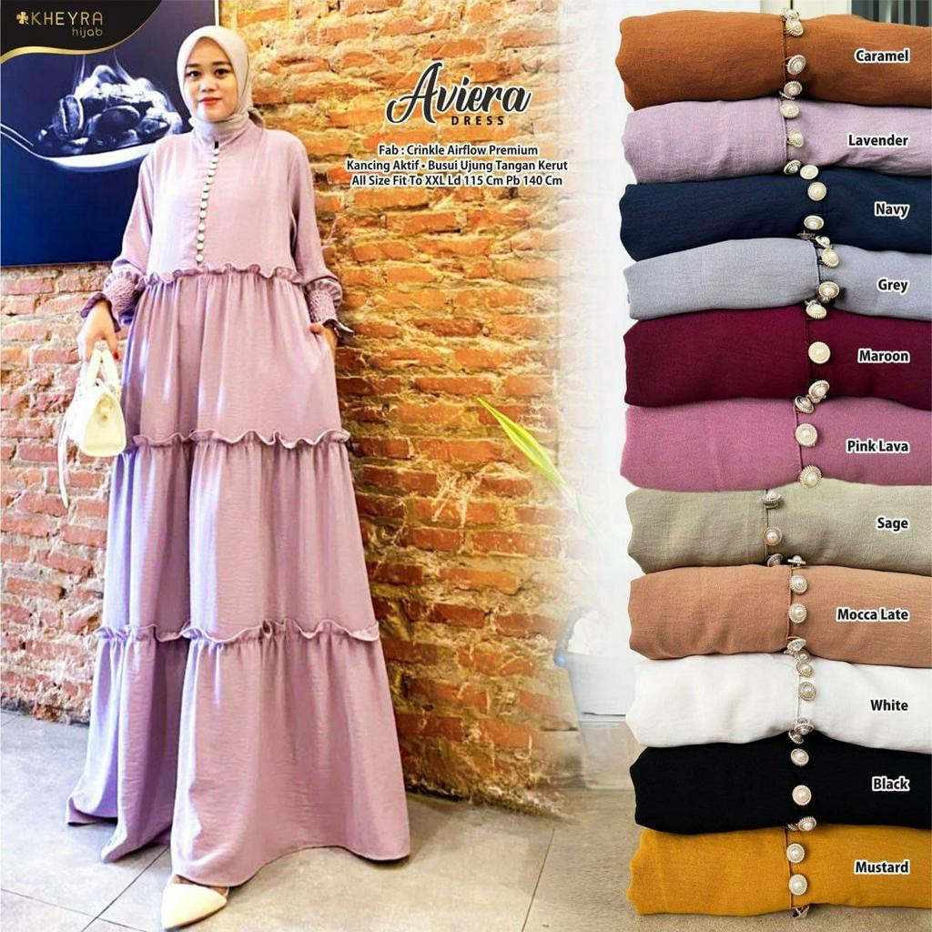 AVIERA DRESS POLOS BAHAN CRINKLE ORIGINAL KHEYRA