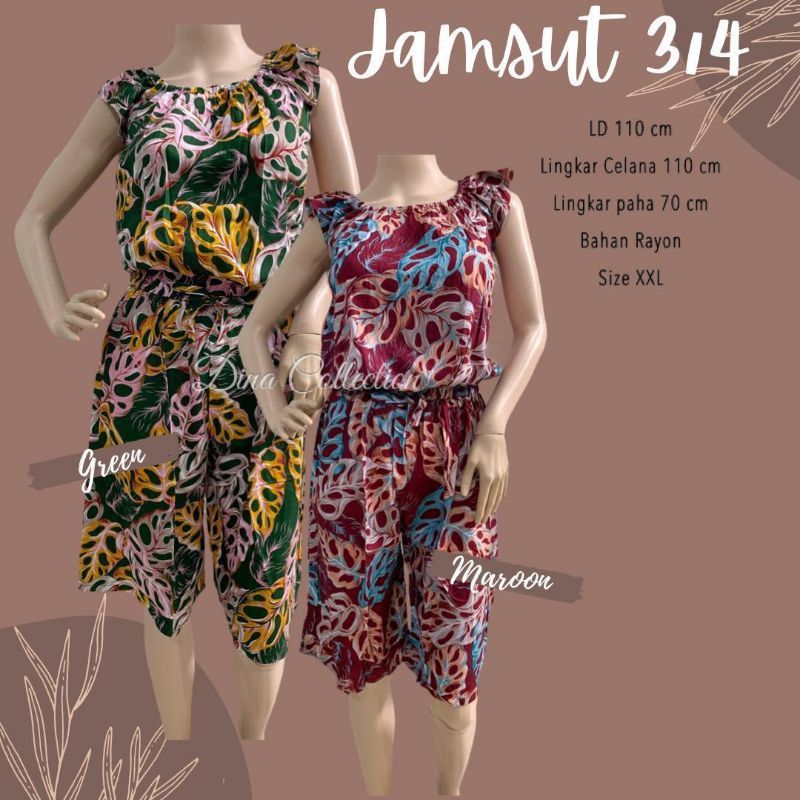Jumpsuit 3/4 Jumbo XXL Rayon PernikBali