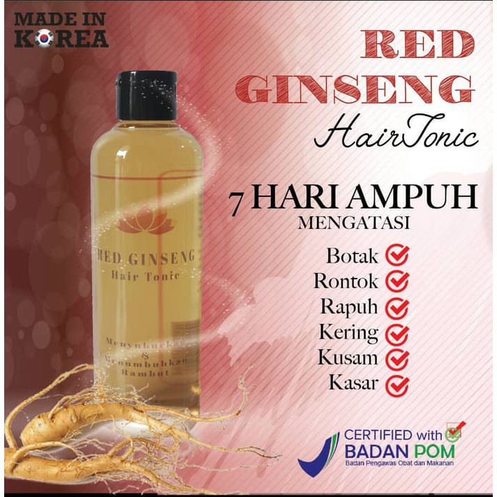 [350gr] LT- BIO HERBAL RED GINSENG HAIR TONIC / OBAT RAMBUT RONTOK / BPOM / ORI