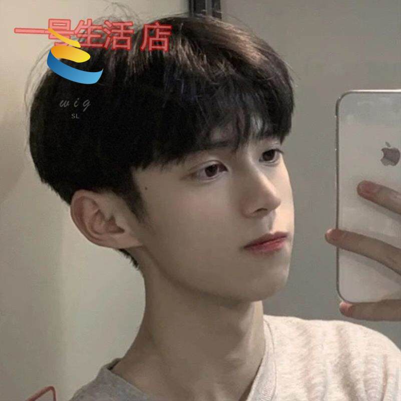 （Produk dalam stok）(pengiriman lokal)Wig merah bersih, serpih rambut pendek pria, wig seluruh kepala