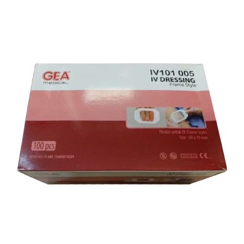 IV Dressing 6 x 7 cm Penutup Luka Plester Film Transparan Infus GEA