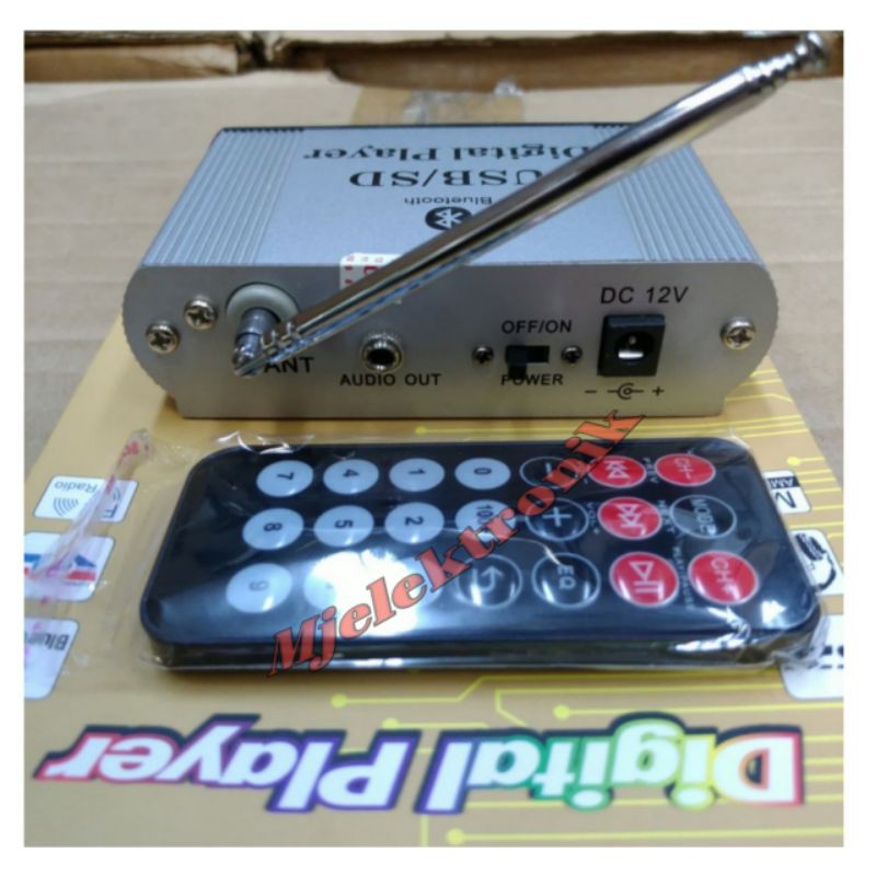 Mp3 Bluetooth Player Mobil Rumah USB SD FM Radio Digital Remote Top