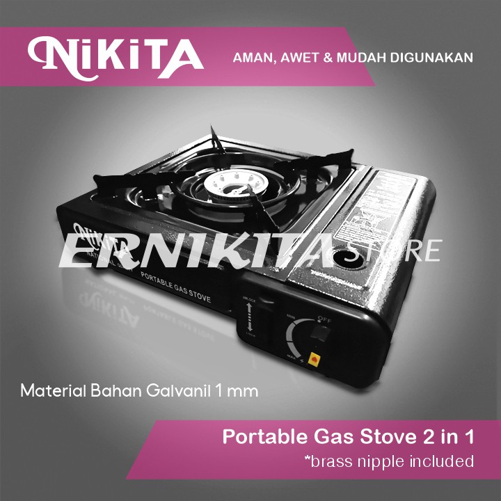 NIKITA KOMPOR GAS PORTABLE 2 IN 1 - Material Galvanil Tebal Cover Tas