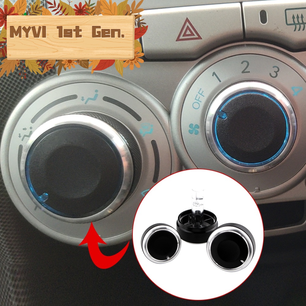 3pcs Knob Ac Perodua Myvi 1st Gen 2005-2010 (100%) Bahan Aluminum Alloy