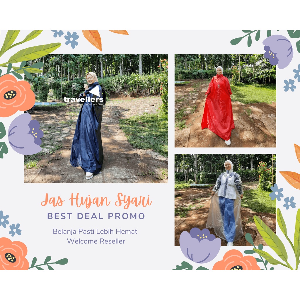 Jas Hujan Gamis Syari Pink