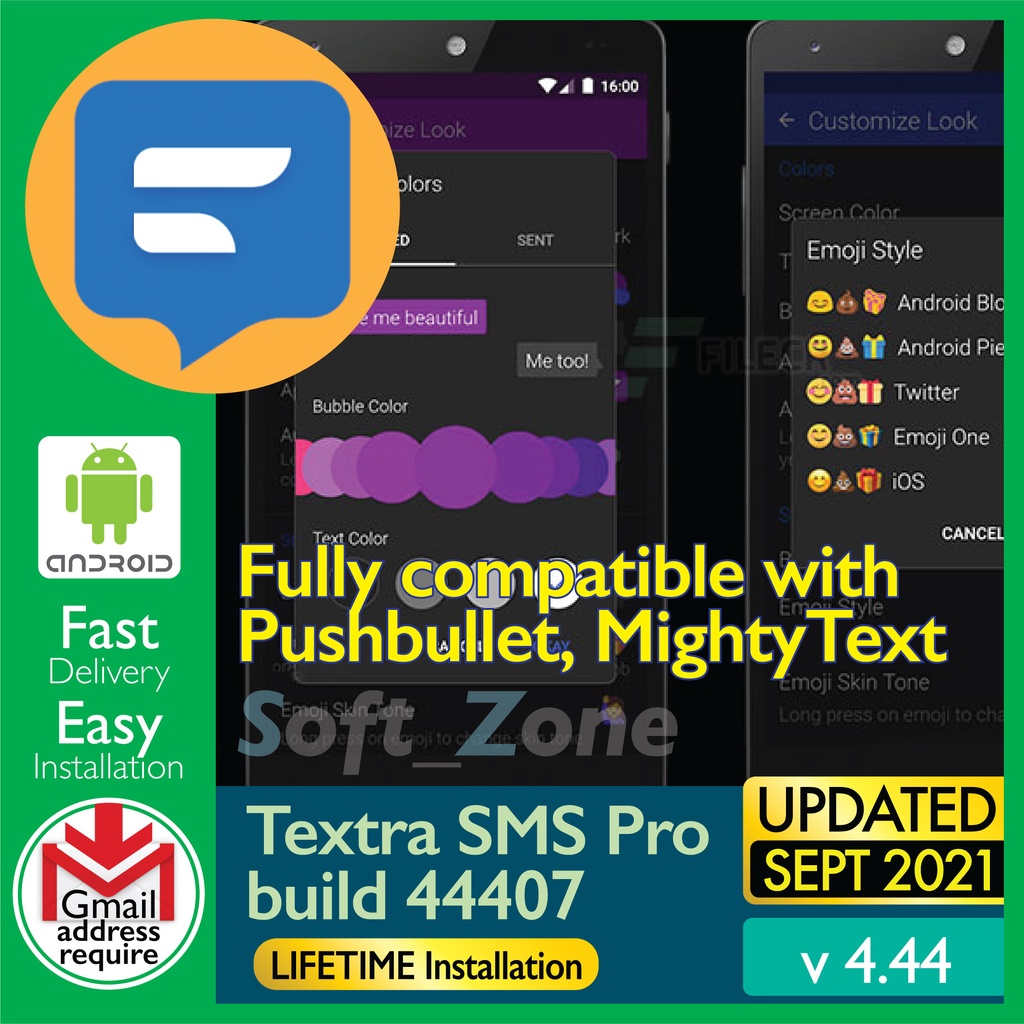 

Txtr SMS Pr v4.53 - Flly Cmptbl wth Pshbllt, MghtyTxt [SmrtPhn - Andrd] - Dgtl Dwnld