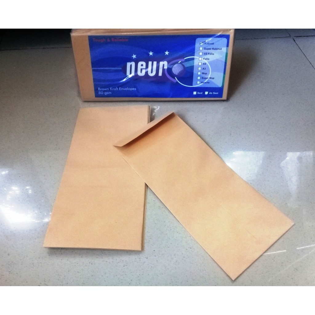 

Amplop Kabinet 12.8x24cm Brown Kraft Envelopes 80 gsm